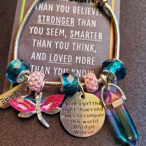 2 for 40 Silver rope Bullet Pendant charm bracelets